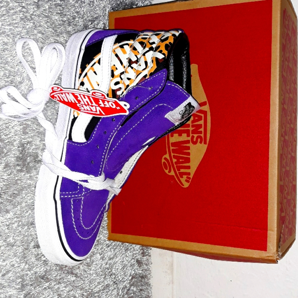 Purple cheetah print vans shoes